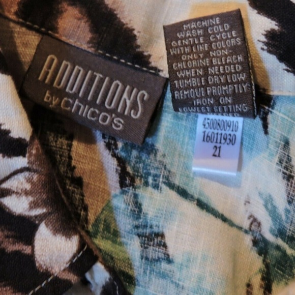 Additions by Chicos 2 Linen Top Wooden Buttons 12 - Picture 7 of 7